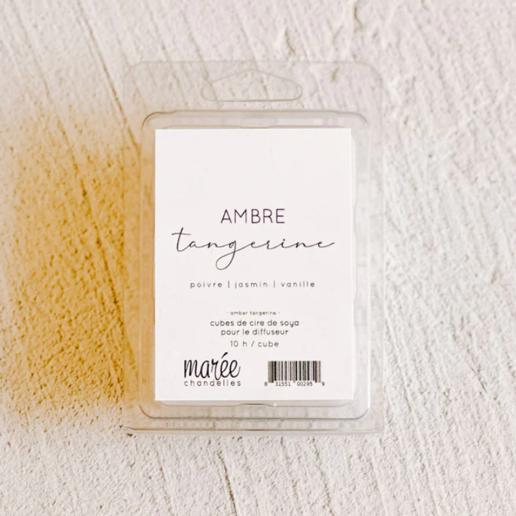 PASTILLE DE CIRE DE SOYA AMBRE TANGERINE MARÉE CHANDELLES La