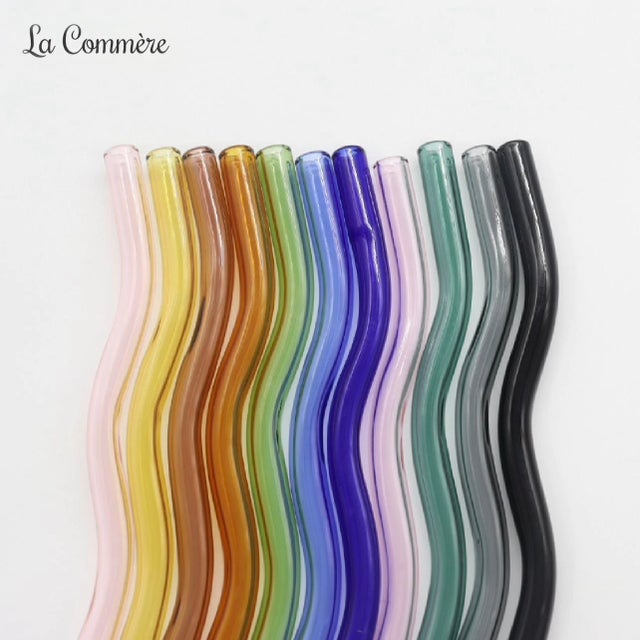 10 Pailles En Verre Colorées Réutilisables - Écologiques Et Résistantes Pour Cocktails